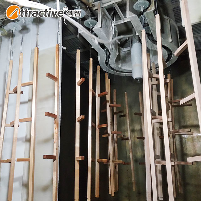 Attractivechina Automatic Power And Free Conveyor System Wood Spray Coating Line
