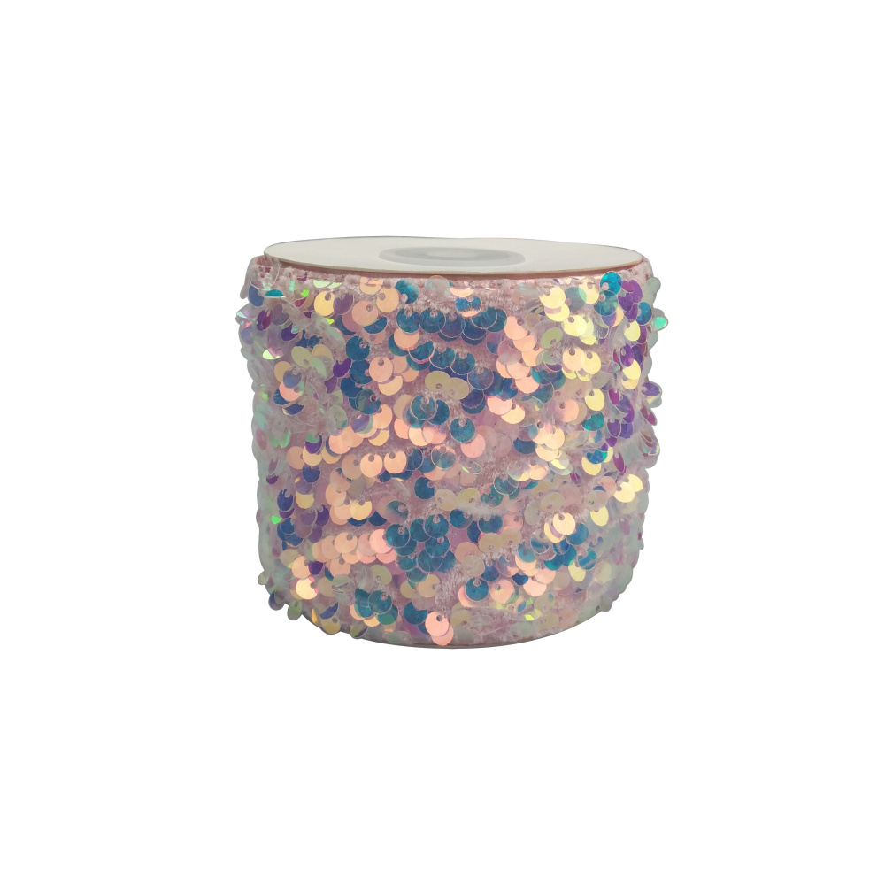 75MM  velvet sequin fabric ribbon 25 yards per roll 