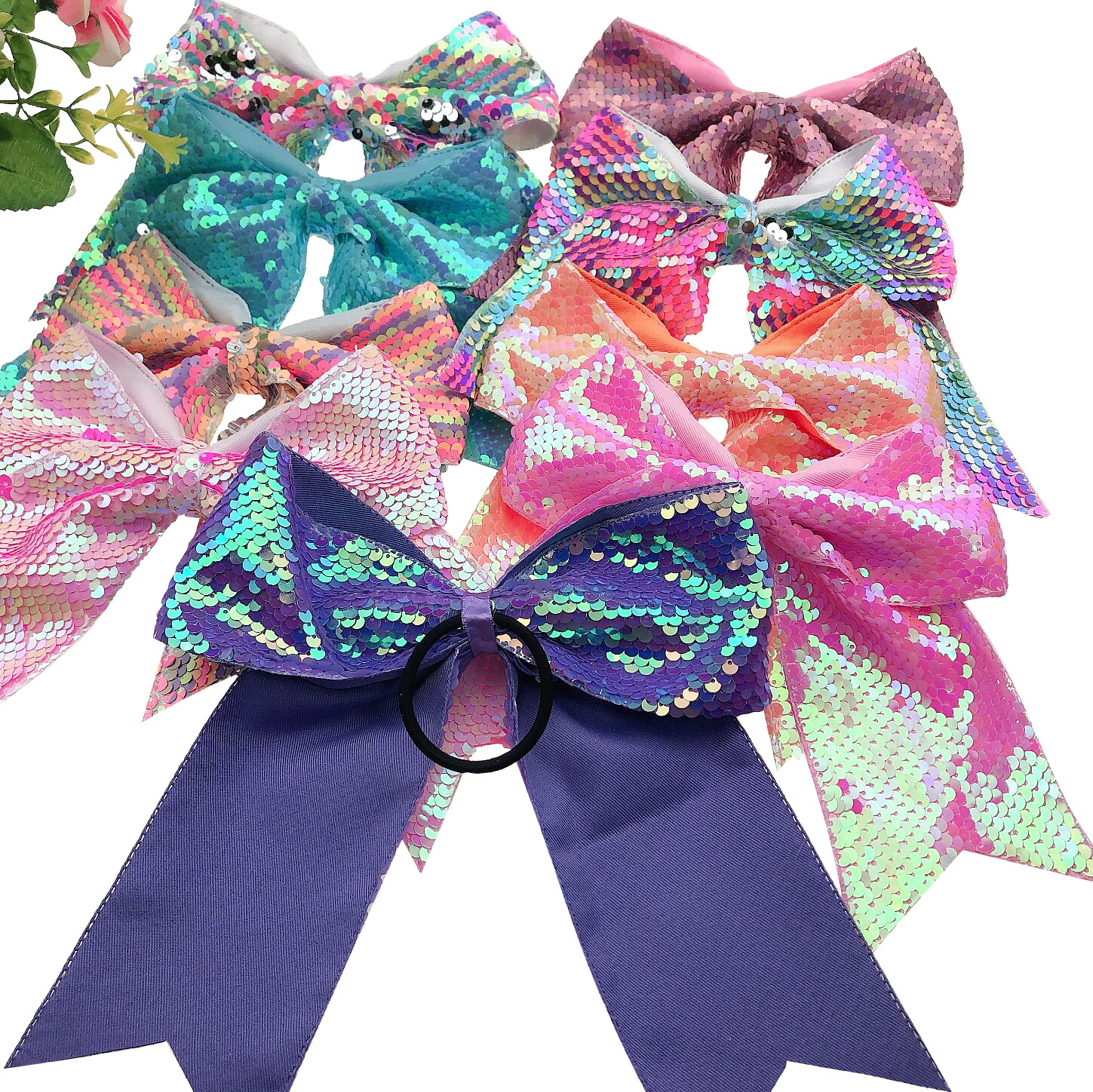 glitter sequin ribbon bows  20 Pieces per color