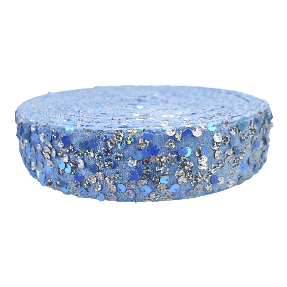 Terciopelo Sequin25Yards de los 38MM por el rollo con de alta calidad
