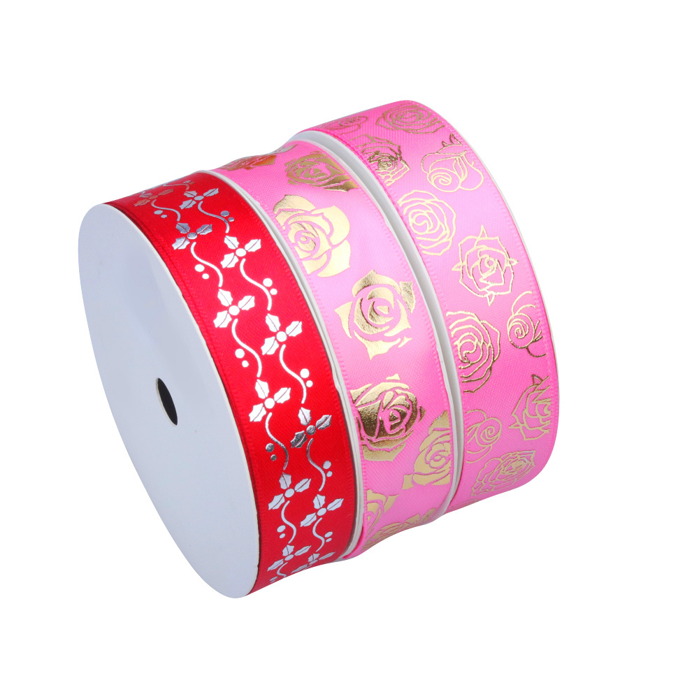 Wholesale gold foiled satin ribbon