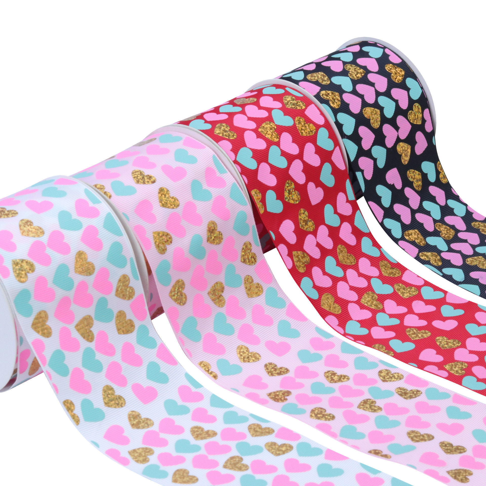 75mm hotsale holograma Valentine cinta 50 yardas/lote yardas por rollo.