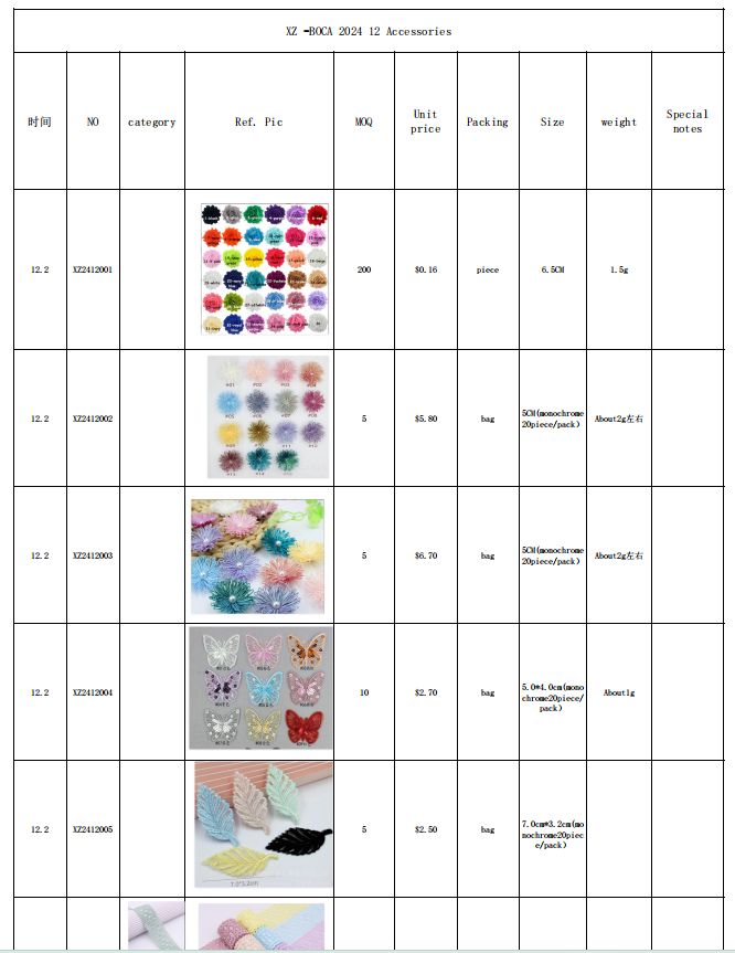 XZ-BOCA 2024 12 Accessories