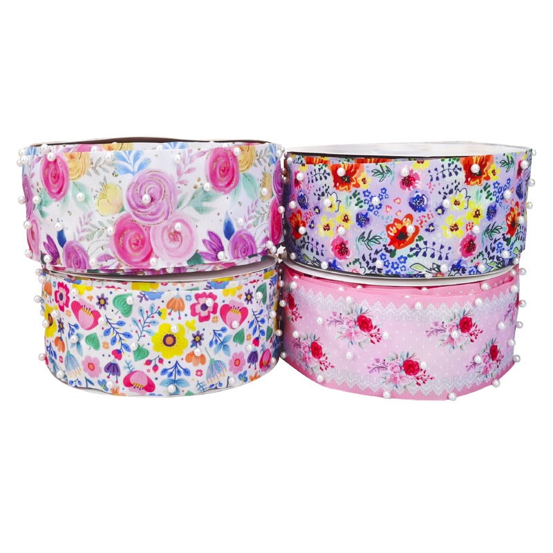 75mm diferentes amarillo rosa flor colores perla ajuste grosgrain cinta para arcos de pelo artesanía