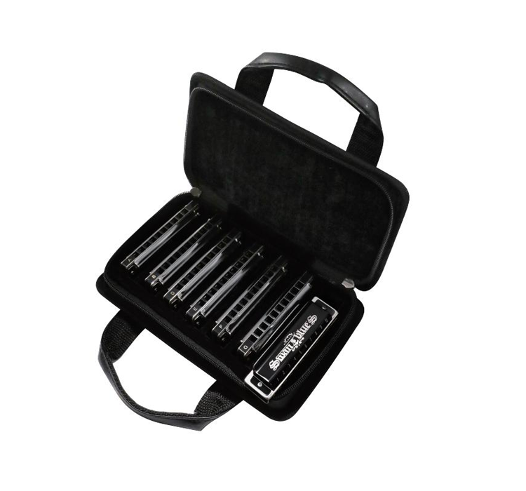 SW1020H-BK7T 10 hole 7-tune black swan suit senior playing harmonica(gift bag)