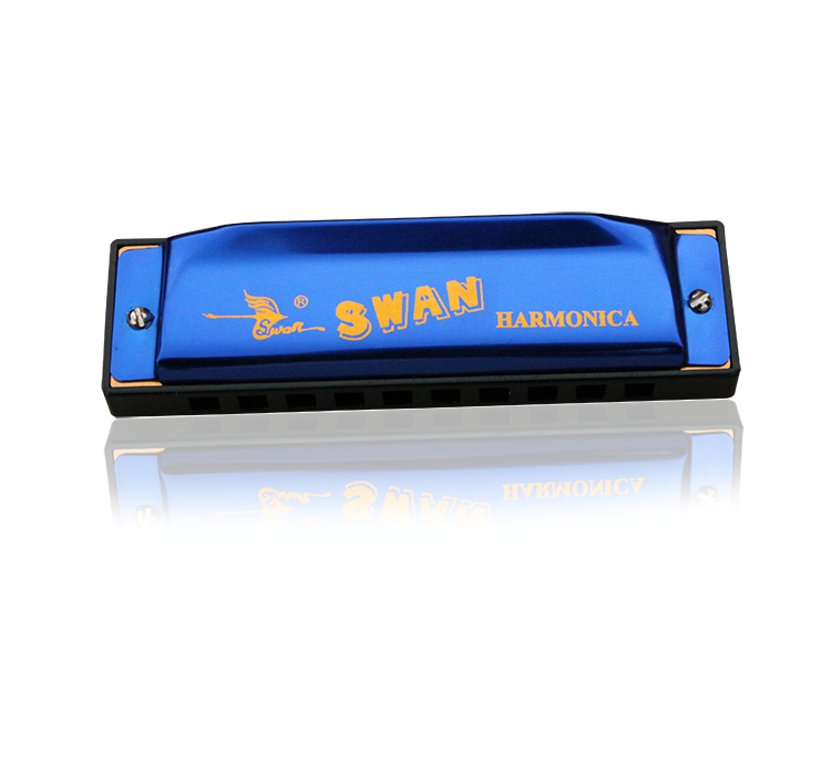 SW1020-4 10 hole 20 tone Aluminum reed plate，square colorful harmonica(paper box)