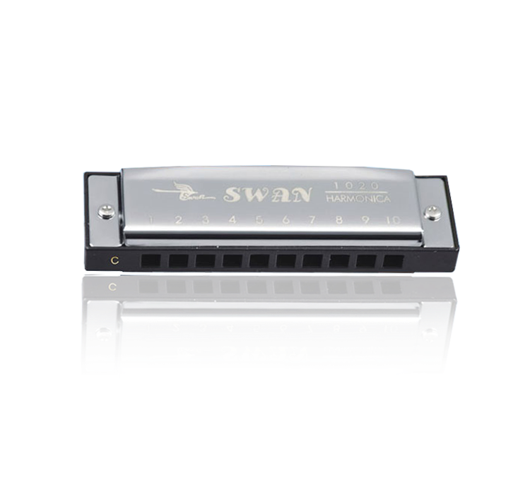 SW1020H-3 10 hole 20 tone square senior blues laser-printing harmonica（large spec\plastic box）