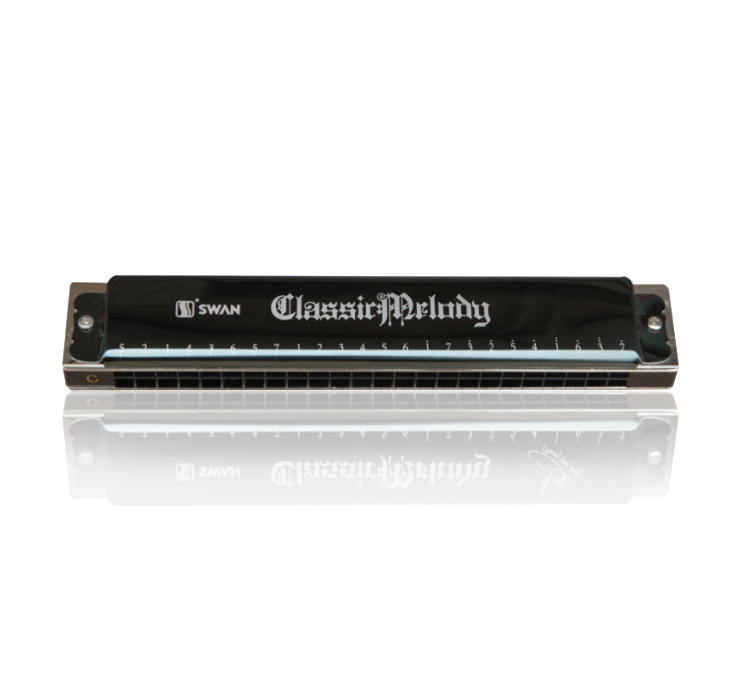 SW24H-BK 24 hole black swan senior playing harmonica