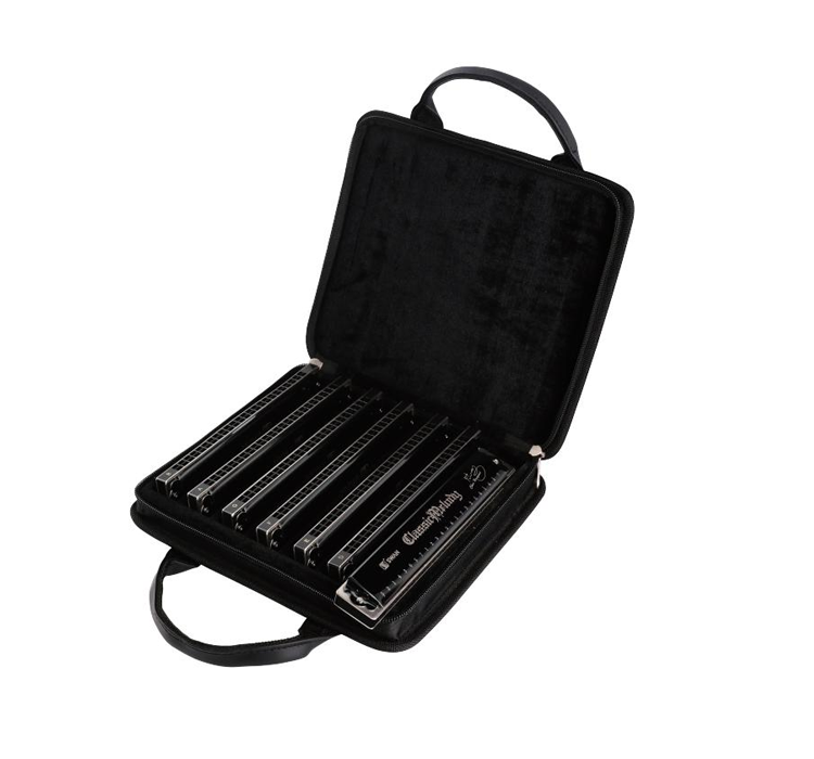SW24H-BK7T 24 hole 7-tune black swan suit senior playing harmonica(gift bag)