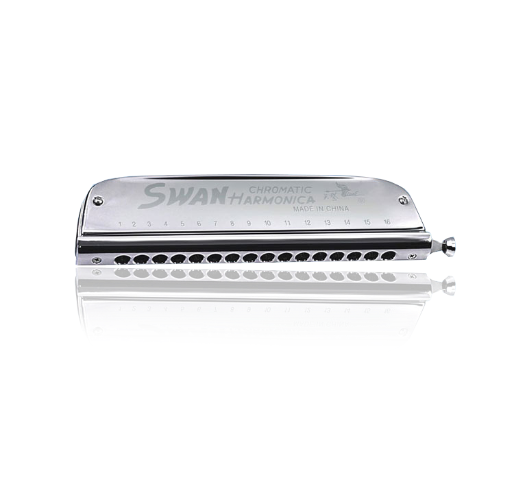 SW1664-4 16 hole 64 tone chromatic boat-shaped harmonica(plastic box)