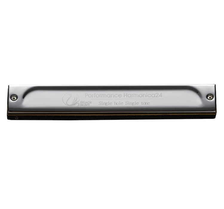 SW24-STBK-JS 24 hole black swan single tone harmonica(gift box)/metal comb
