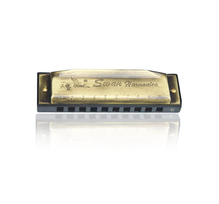 SW1020-8 10 hole 20 tone copper reed plate, bronzed square harmonica(plastic box)