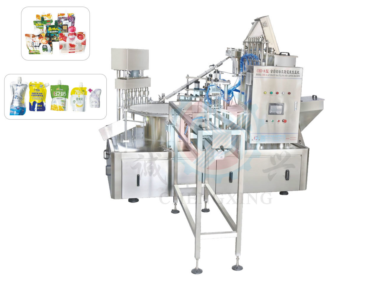 CHD-6 Type Automatic Self-standing bag filling and Capping machine(economical)