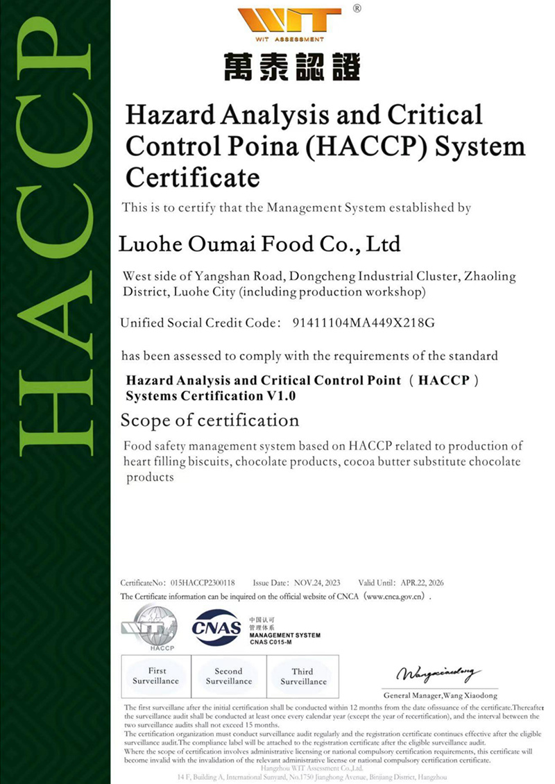 Kashgar documents HACCP system certification certificate1