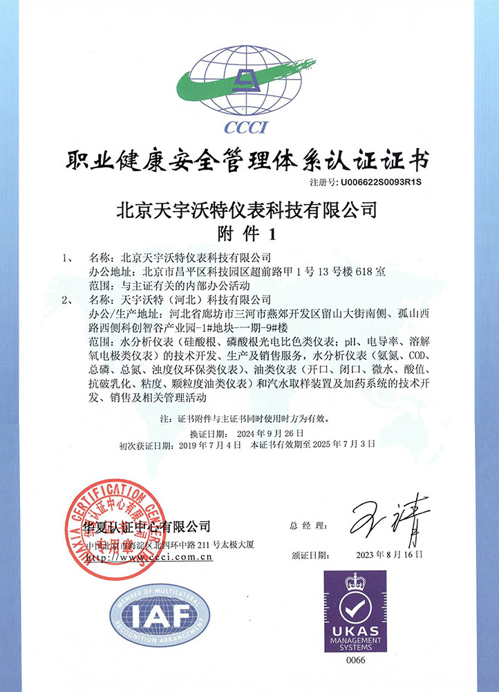 職業健康體系認證附件