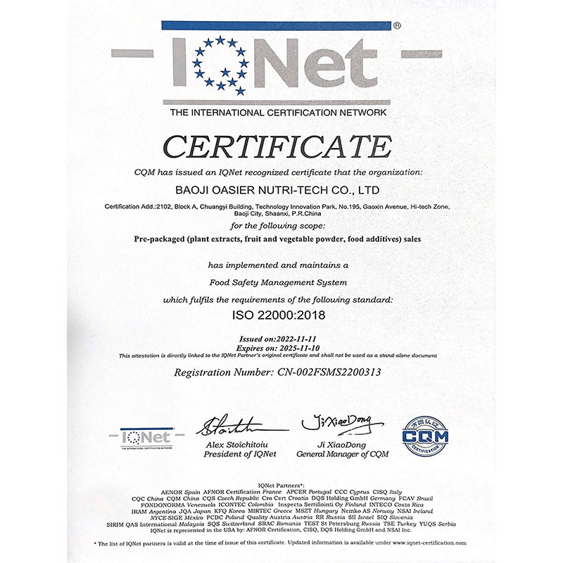 IQNET certificate IQNET certificate