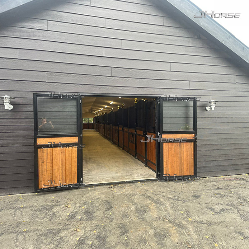 2.3 ～6 m Hinged Barn Entrance Door with Tempered Glass Top – for Horse Stables