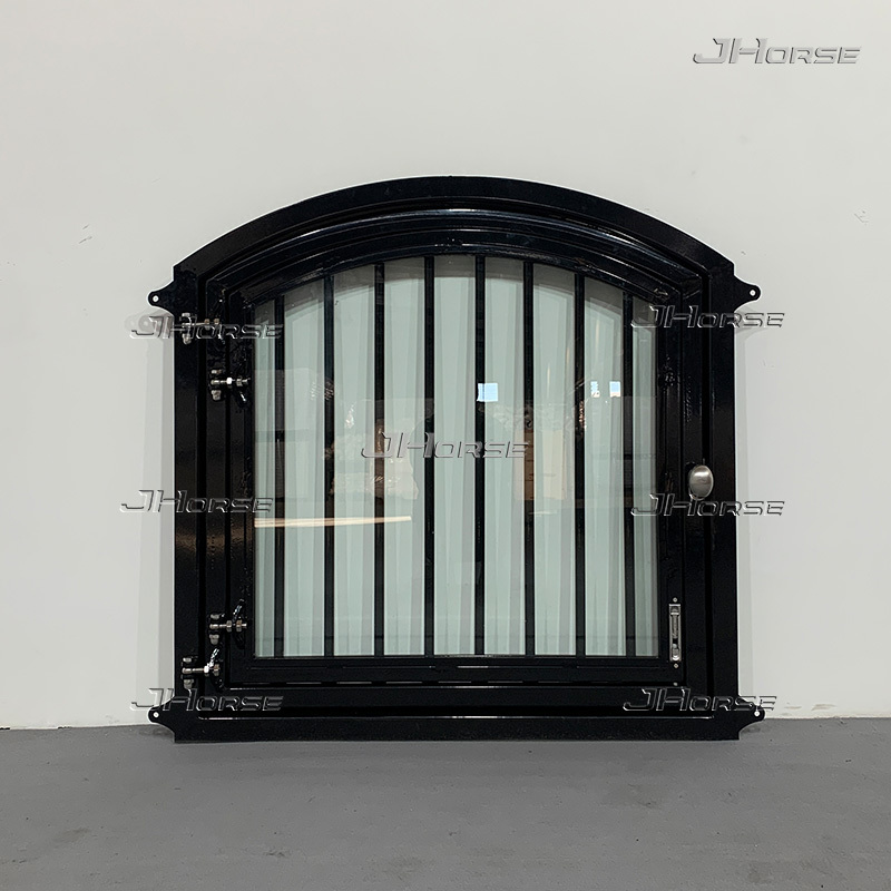 Double-Layer Opening Barn Window with Grill