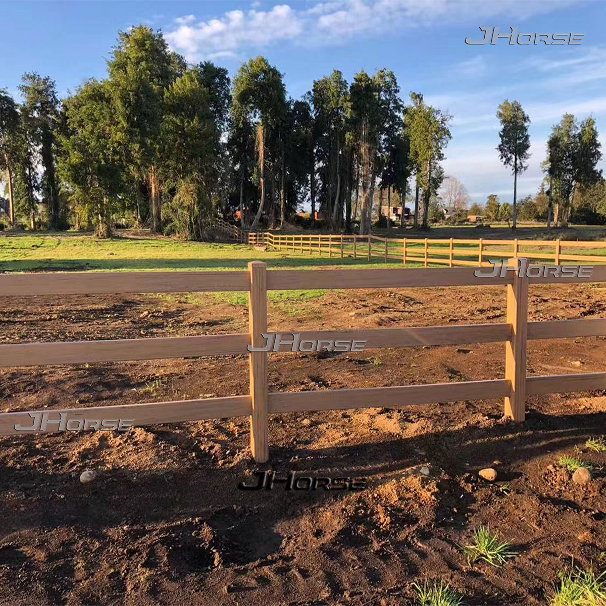 Dark Brown Vinyl Horse Fence | Mocha Walnut Vinyl Horse Fence