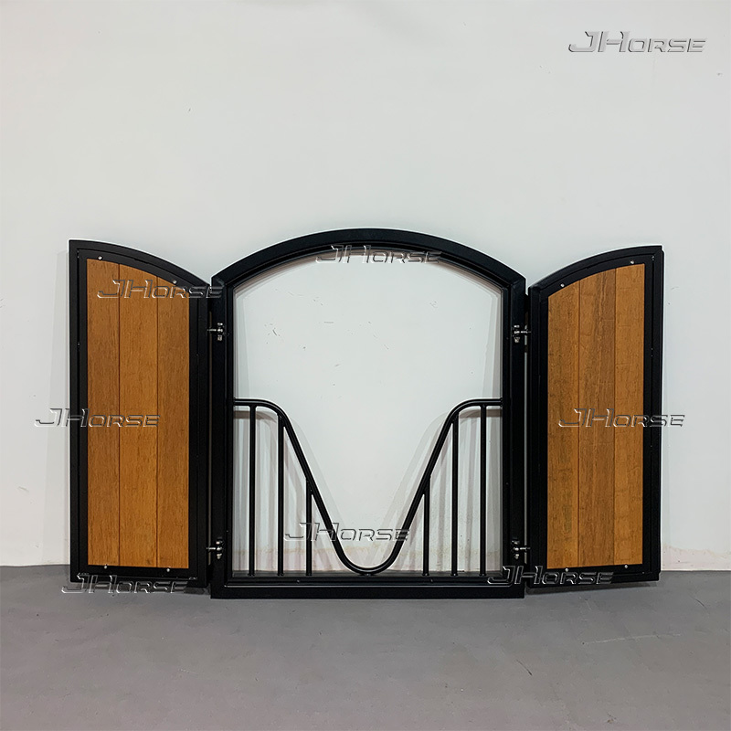 Arched Top Black-Powder-Coating-Double-opening-window-with-v-yoke