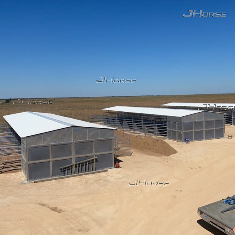 Back-to-Back Portable Horse Stable with Raised Roof
