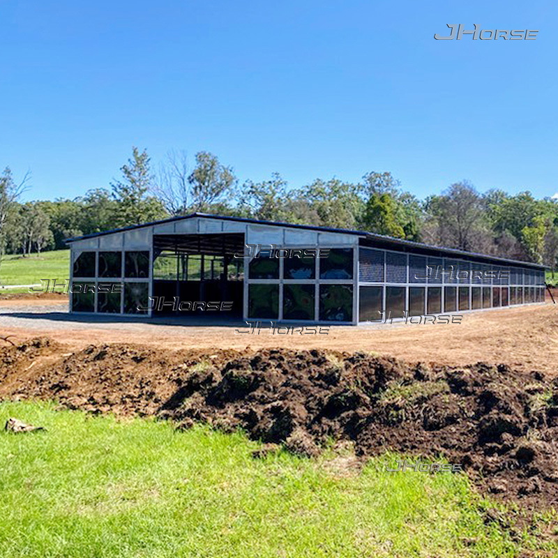 Economic Portable Horse Stable Barn with Breezeway Aisle