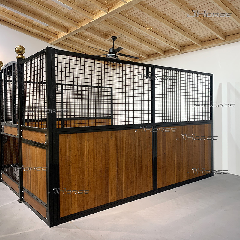 Top Wire Mesh Bottom Bamboo Horse Stall Partition Panels