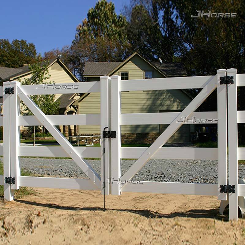 JHorse 4-Layer PVC Horse Fence with Double Gate