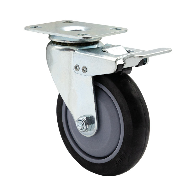 EC01 Series - 5×1 Active Metal Double Brake High-Grade Polyurethane Caster