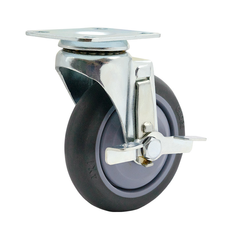 EC01 Series - 5×1 Active Metal Edge Brake High Strength Synthetic Rubber Caster