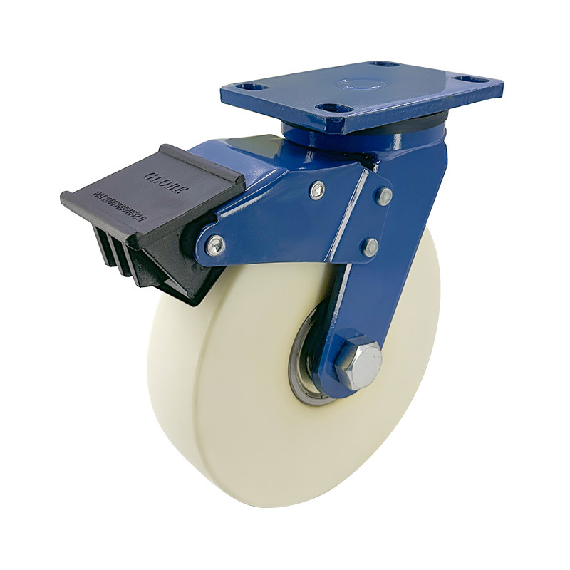 EK01-Serie - 8-Zoll-Doppelrollen mit Doppelkugellager, extra widerstandsfähiges Nylon und Doppelbremse