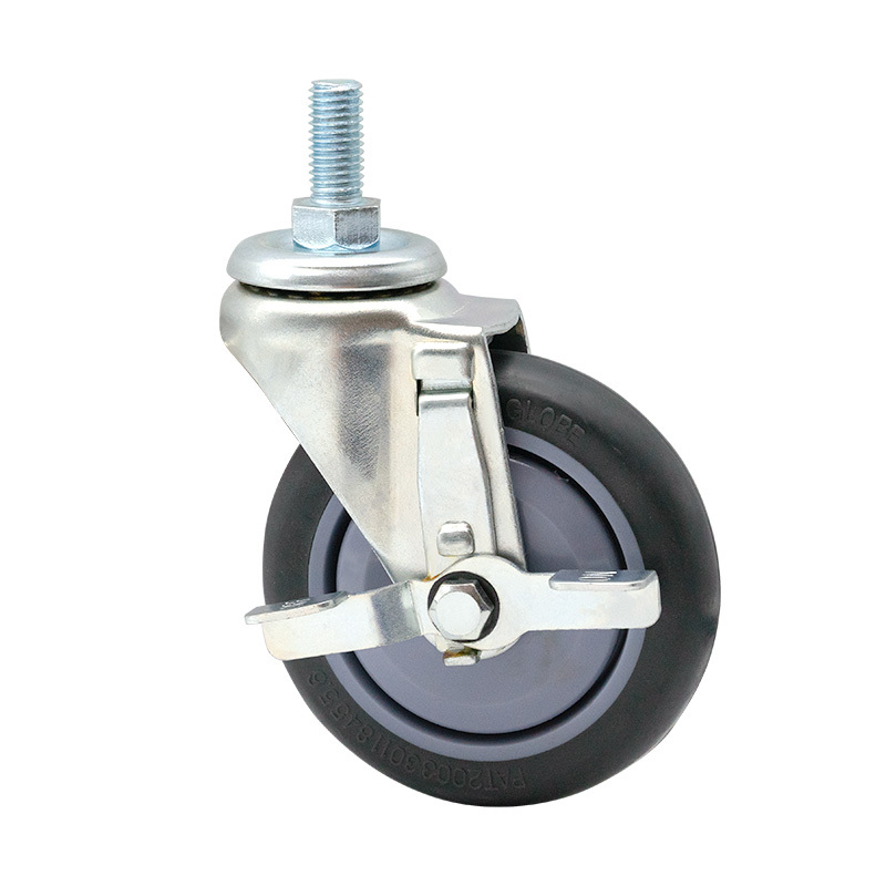 EC01 Series - 3×1 Screw Metal Edge Brake High Strength Synthetic Rubber Caster