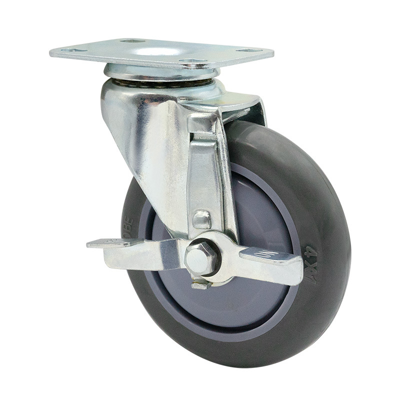 EC01 Series - 5×1 Active Metal Edge Brake Super Quiet Polyurethane Caster