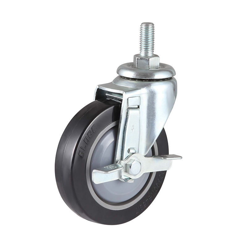 EC02 series - 5x1 screw rod metal edge brake high-grade polyurethane wheel