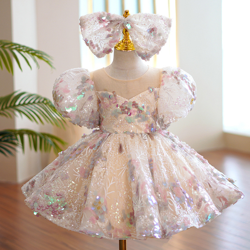 [Kebei Angel] Children's Princess Dress One Year Old Baby Flower Girl Wedding Girl Wedding Dress Host Girl Piano Dress