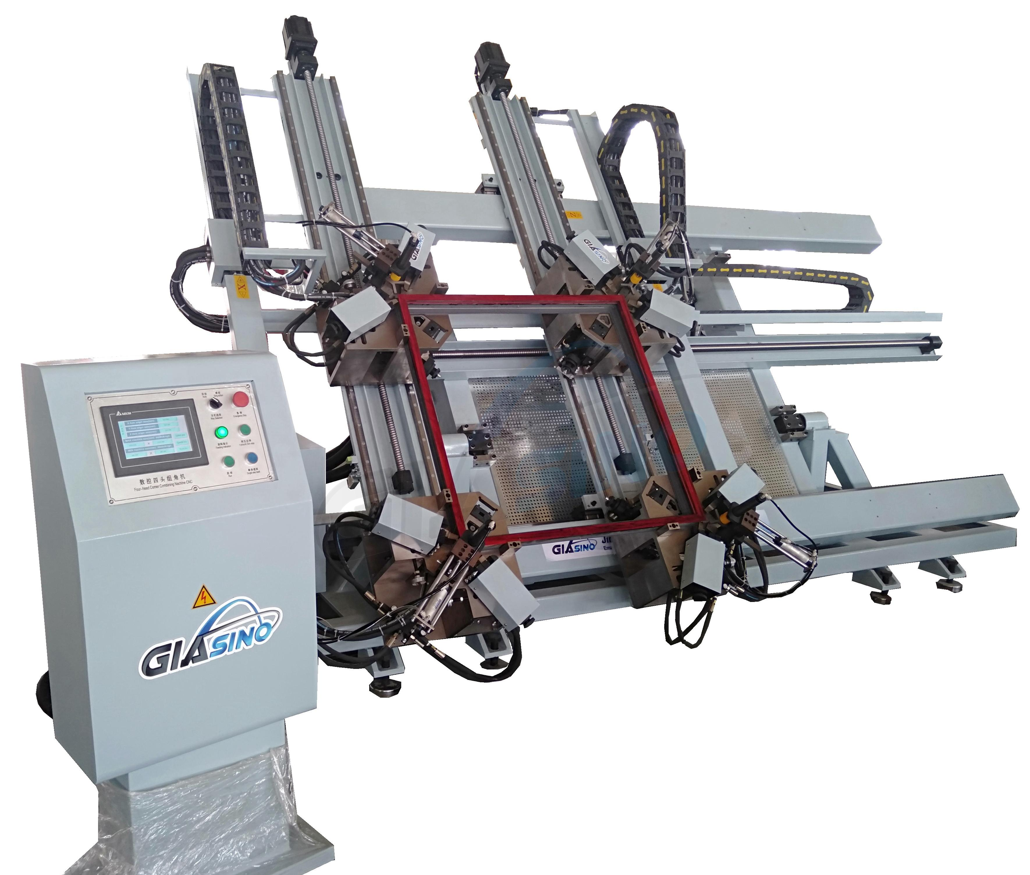 CNC четырехголовочный угловой обжимной станок для алюминия