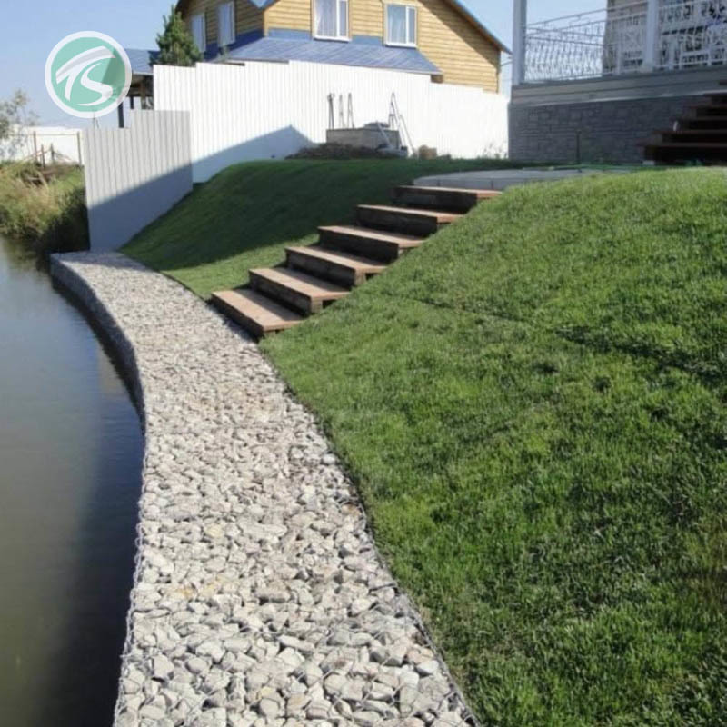 2.7mm Diameter Curved Galfan Gabion Wire Basket Retain Wall For Stone Retaining Wall