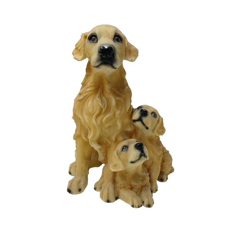 Three Golden Retriever Statue