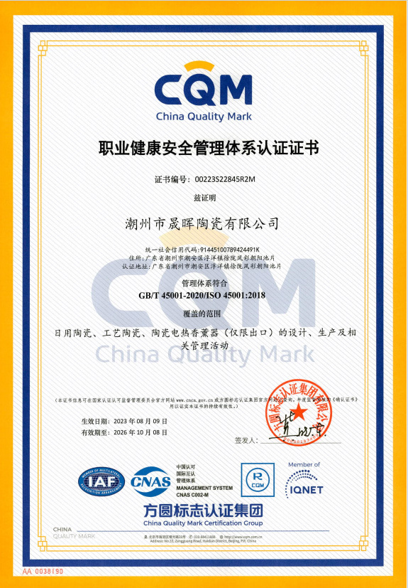 Occupational health and safety management system certification