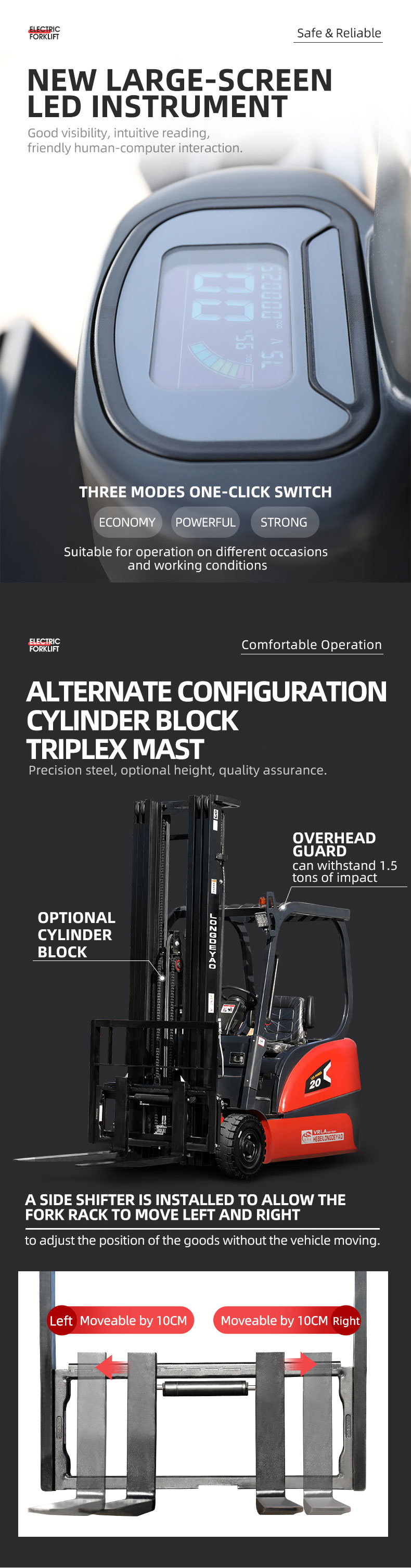 2.0T high counterbalanced forklift (three fulcrum)