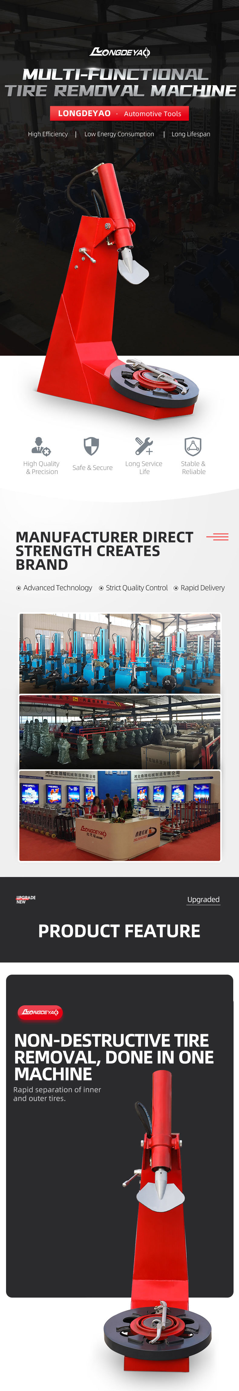 Multi-function tire removal machine