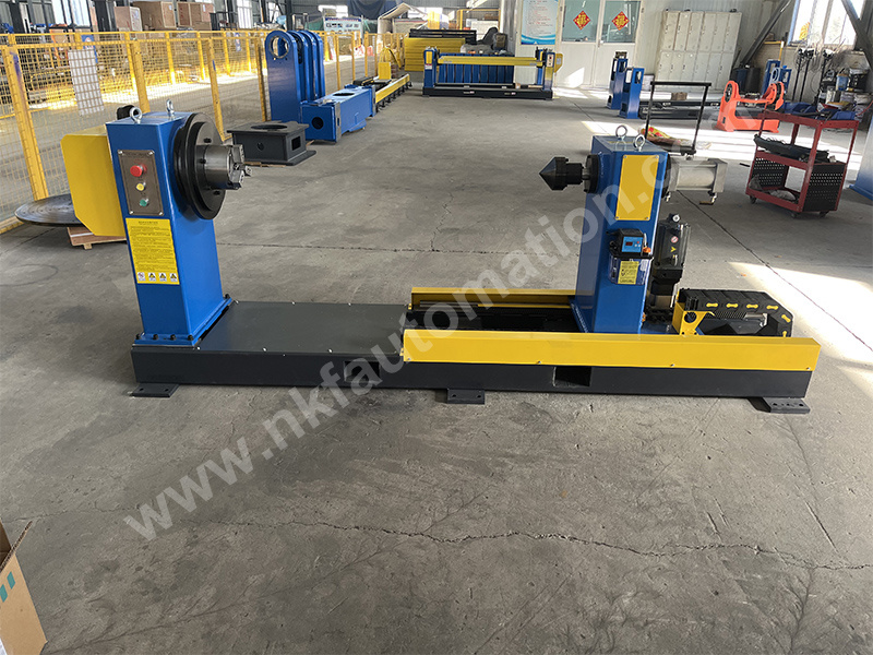 Single-axis positioner with tailstock adjusted electrically Single-axis positioner with tailstock adjusted electrically
