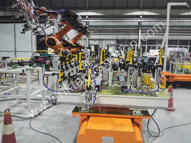 Fixture of auto parts' handling and spot welding Fixture of auto parts' handling and spot welding