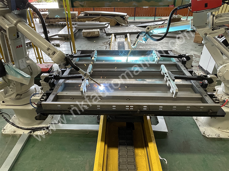 ABB Robot and Linear Rail Automatic Welding Iron Trail ABB Robot and Linear Rail Automatic Welding Iron Trail