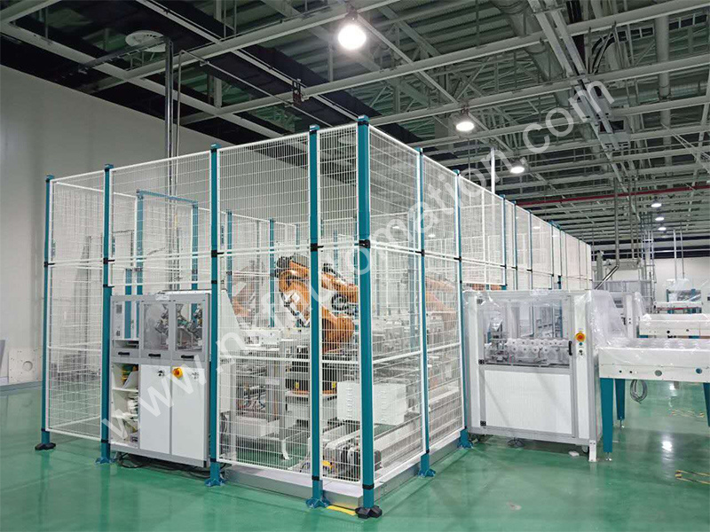 Customized safety fence applied to automated production lines Customized safety fence applied to automated production lines