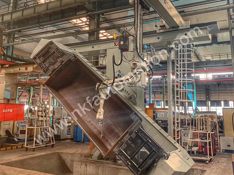 Two-axis C type positioner and gantry supporting ABB welding robot Two-axis C type positioner and gantry supporting ABB welding robot
