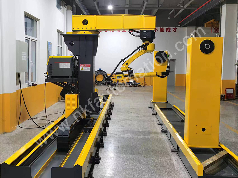 linear rail supporting inverted cantilever and single-axis positioner supporting Fanuc welding robot linear rail supporting inverted cantilever and single-axis positioner supporting Fanuc welding robot