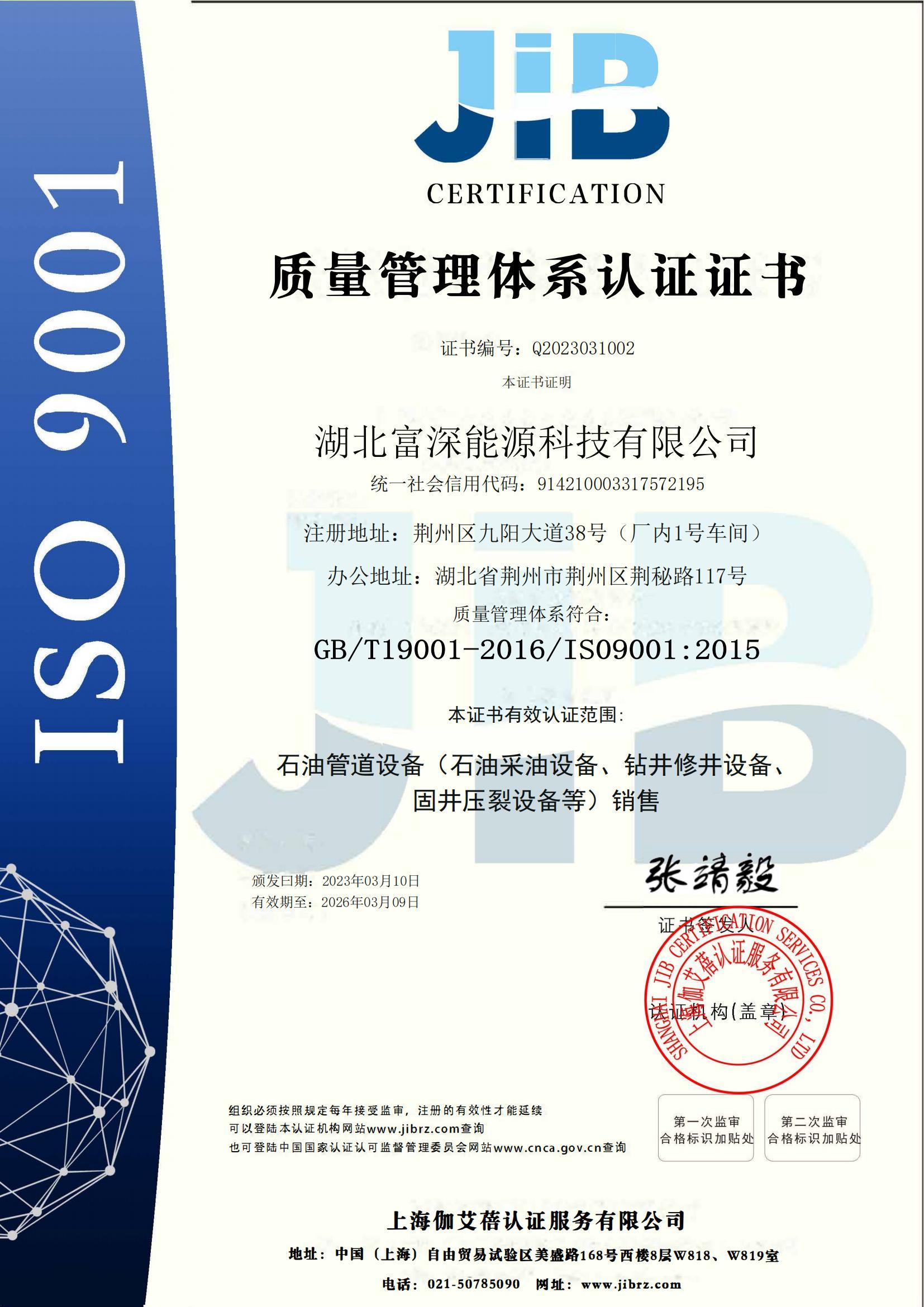 Quality Management System Certificate -2