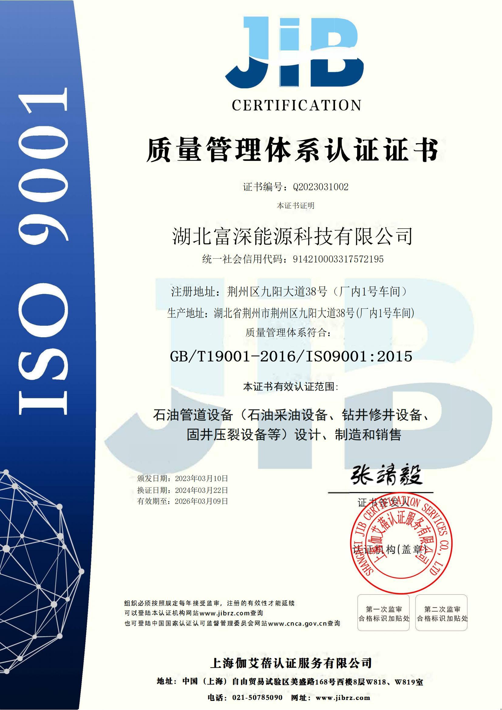 Quality Management System Certification