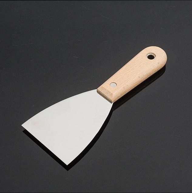 Beech handle double clamp stainless steel putty knife